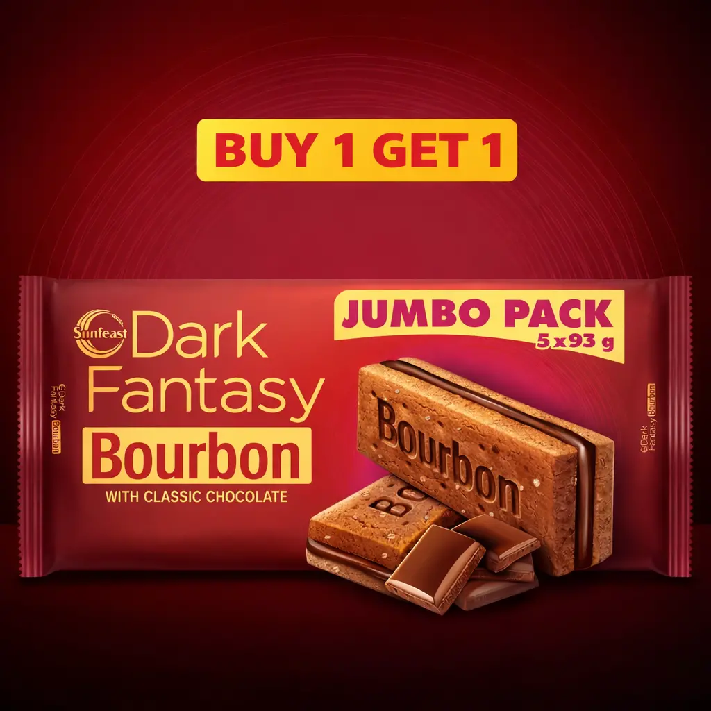 Sunfeast Dark Fantasy Bourbon Jumbo Pack (5 x 90 g)