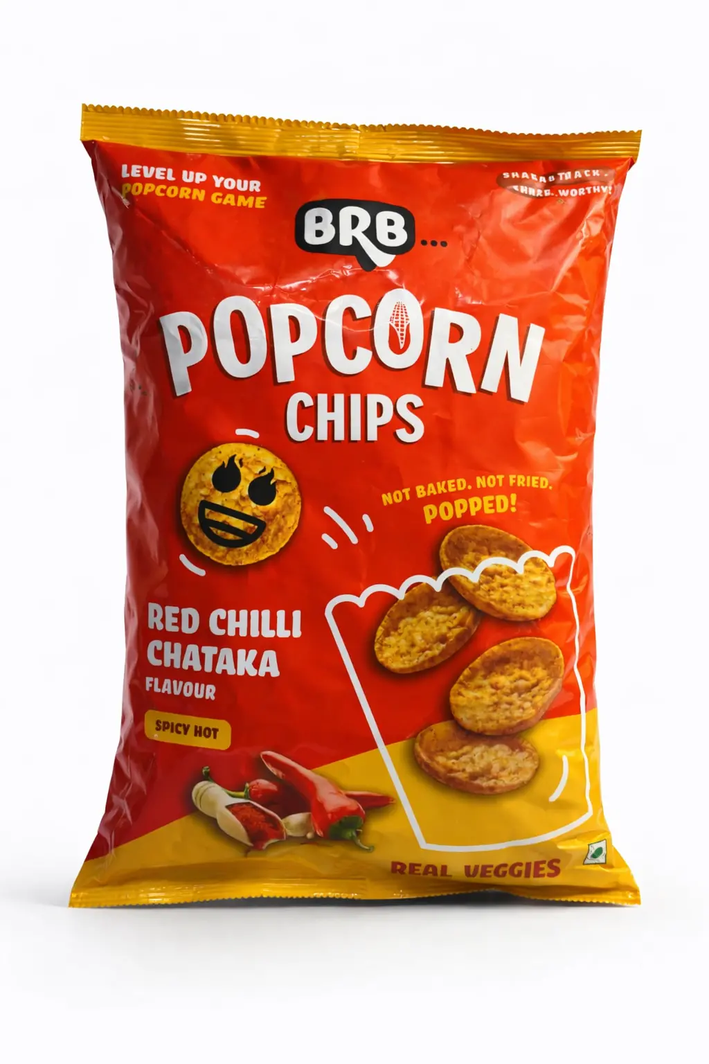 BRB Popcorn Chips Red Chilli Chataka Flavour (Rs. 40)