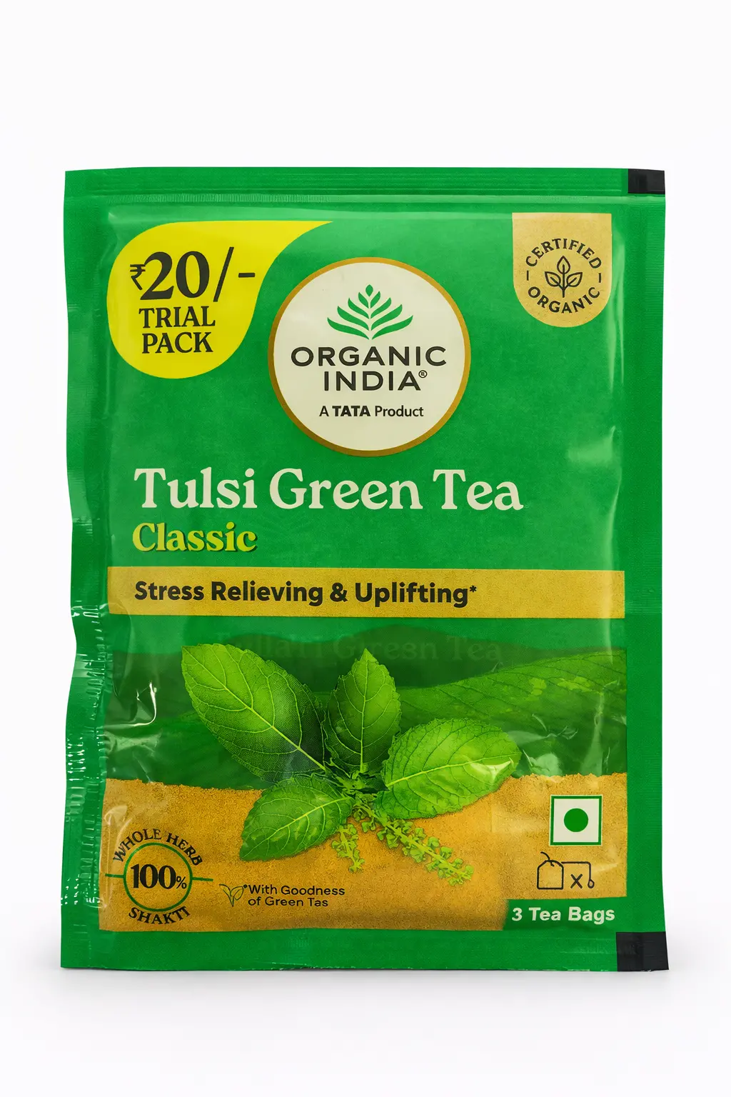 Organic India Tulsi Green Tea Classic 3 Bags