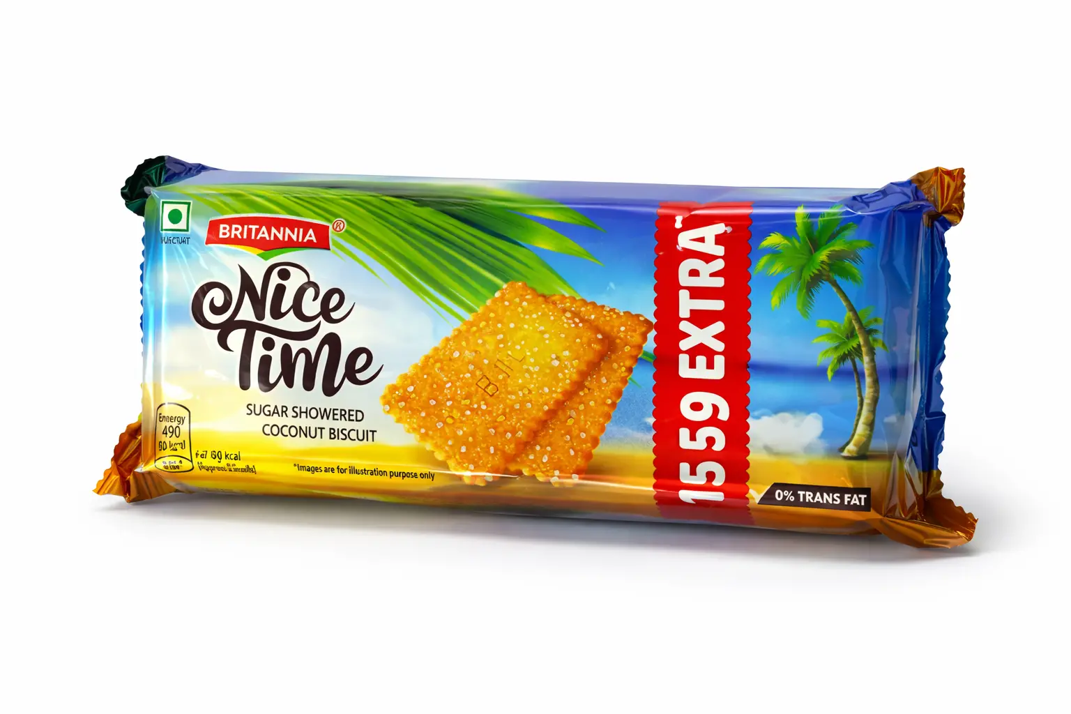 Britannia Nice Time Sugar Showered Coconut Biscuits 152 gm