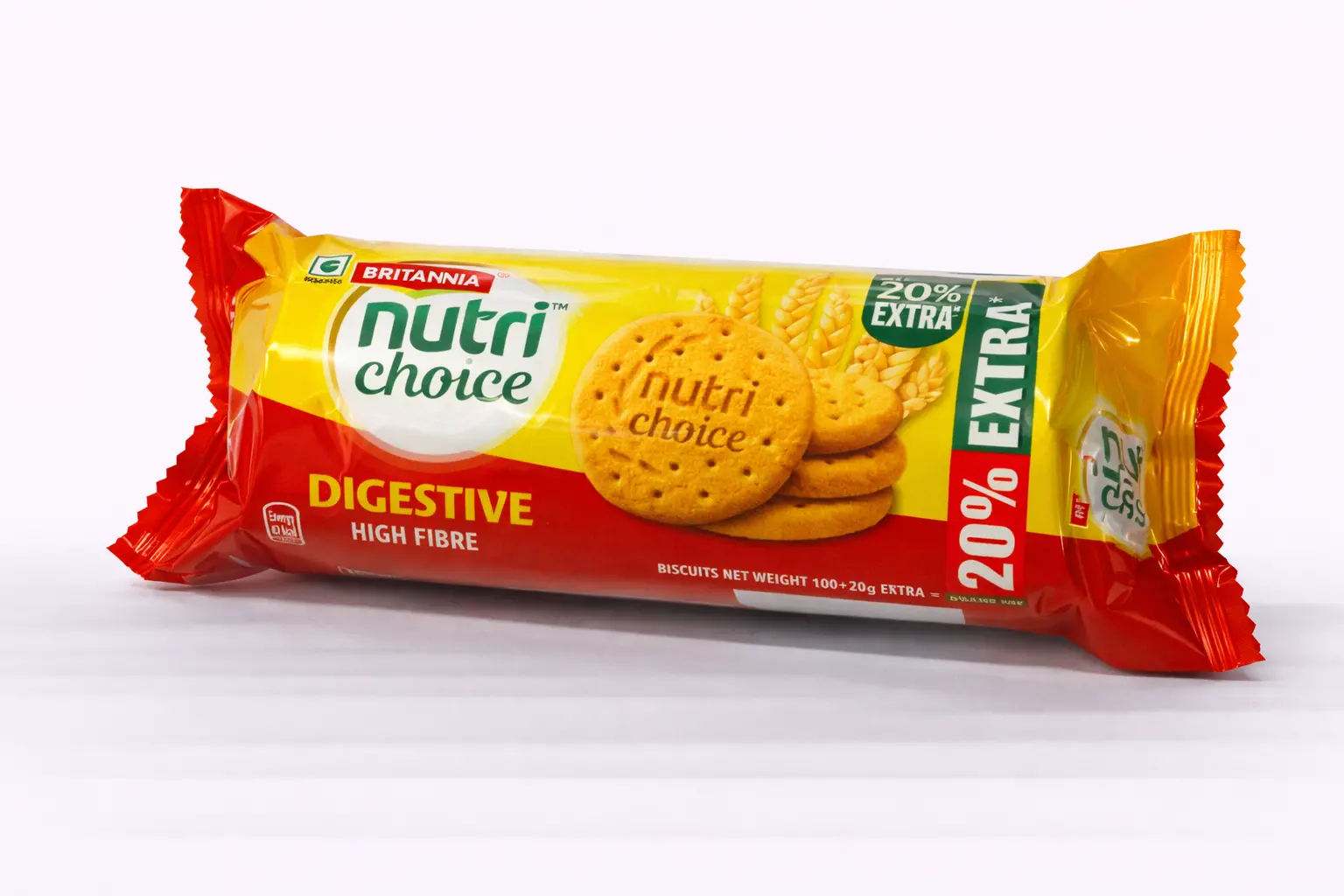 Britannia Nutri Choice Digestive High Fibre Biscuits 100% Atta 120 gm