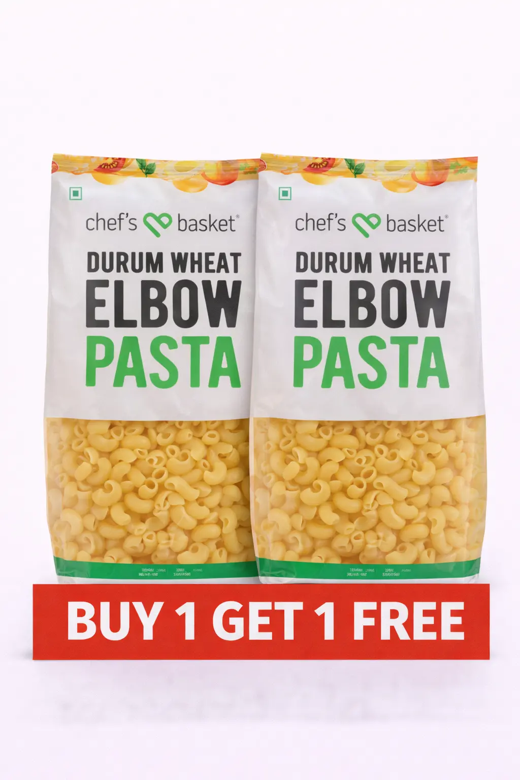 CHEF'S BASKET ELBOW PASTA 500 GM BUY 1 GET 1 FREE