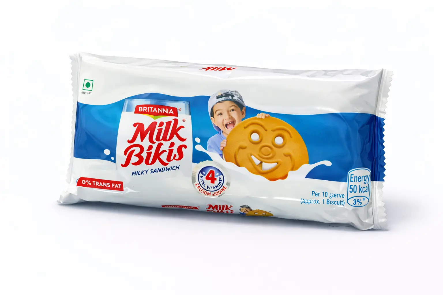 Britannia Milk Bikis Milky Sandwich Biscuits 188 gm (Rs. 50)