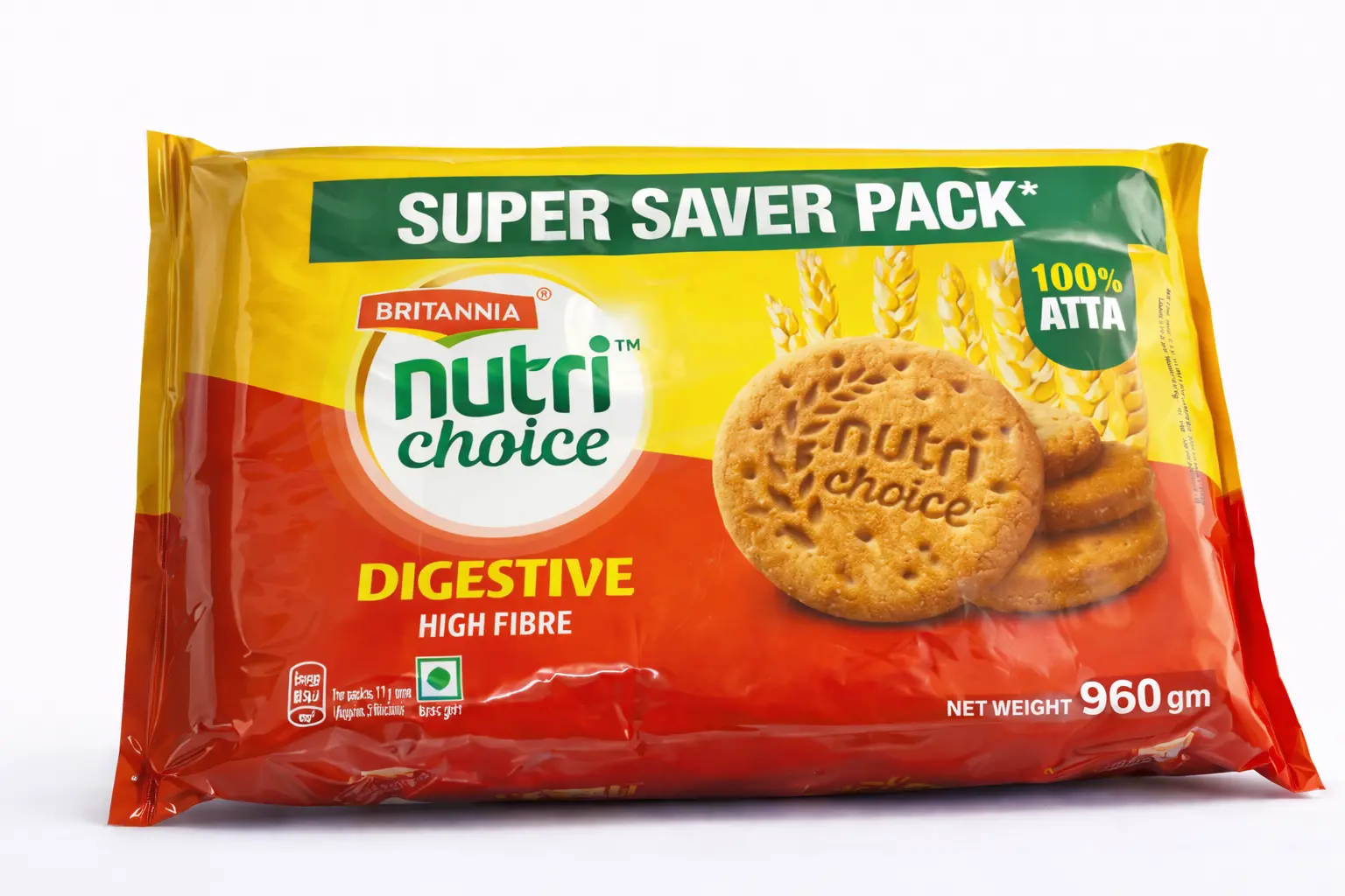 Britannia Nutri Choice Digestive High Fibre Biscuits 960 gm Pack Of 5 Units