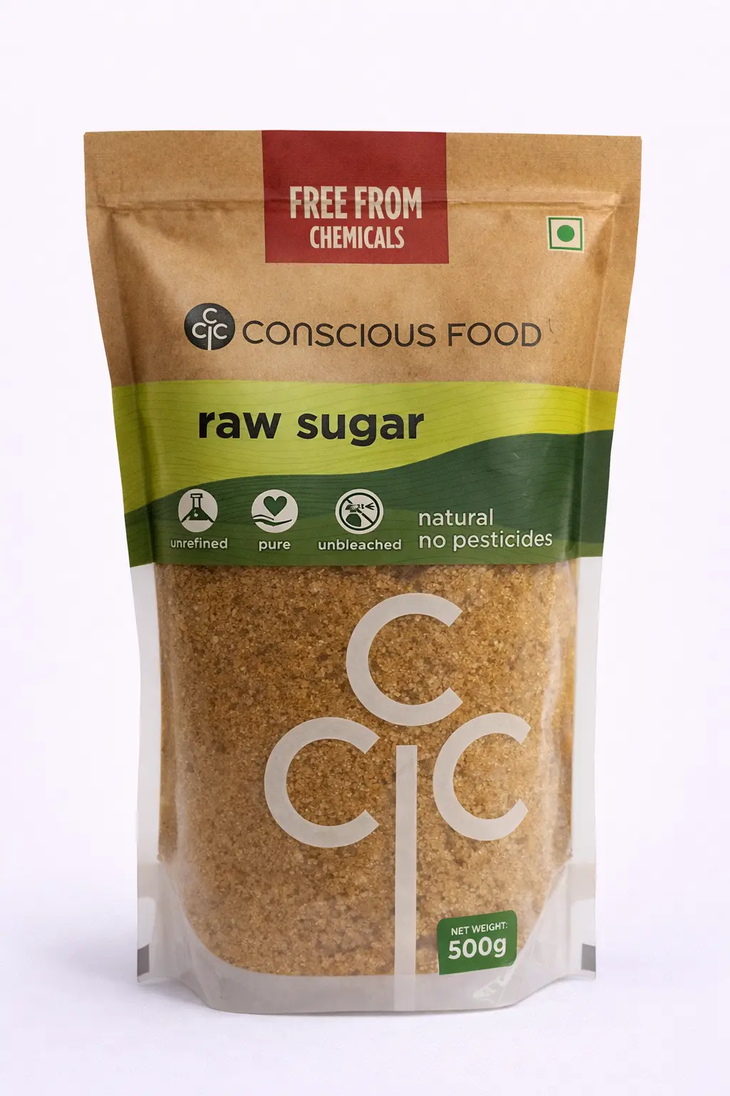 Conscious Food Organic Raw Sugar - 500 gm