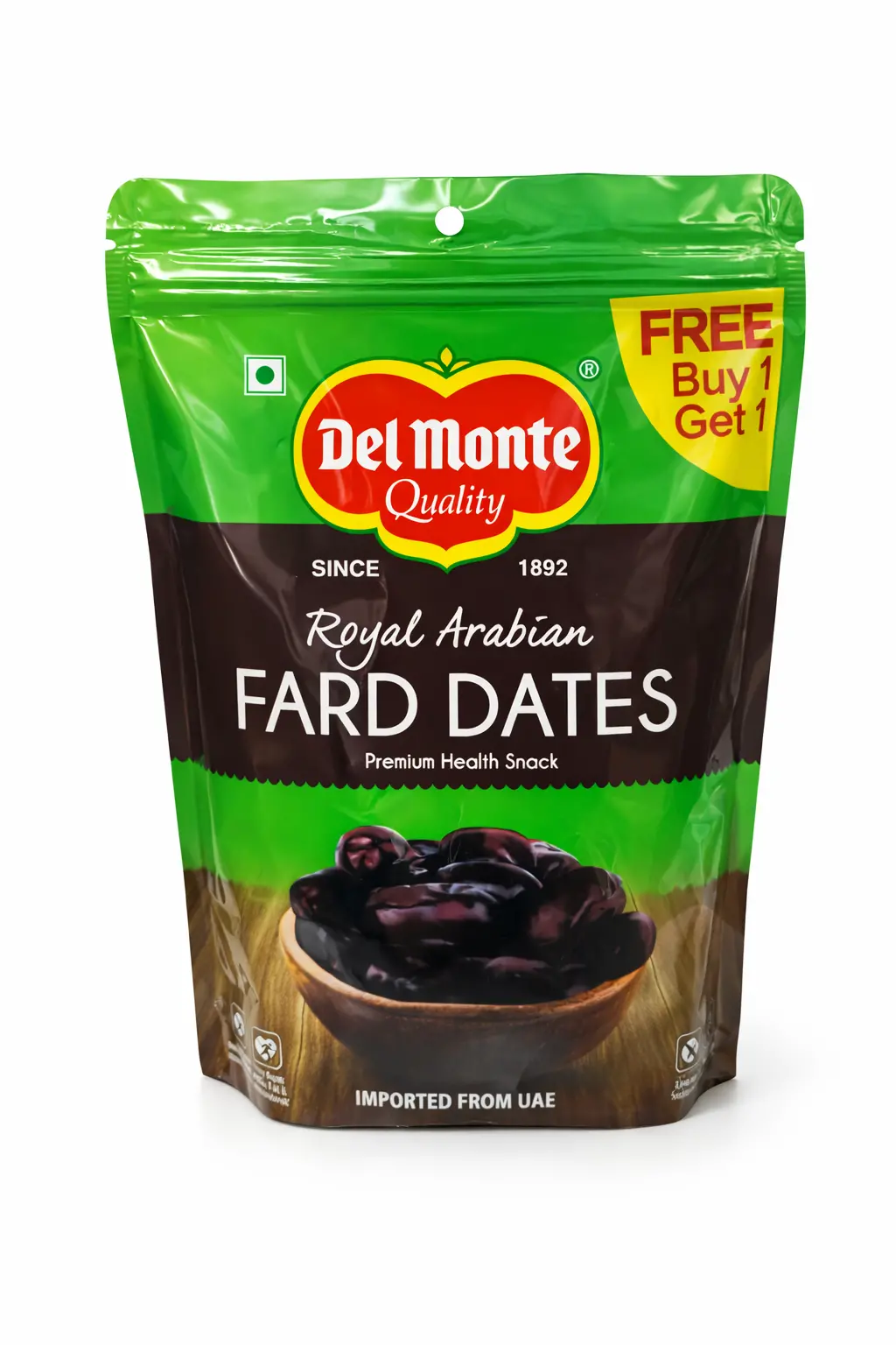 Del Monte Royal Arabian Fard Dates - 500 gm (Buy 1 Get 1 Free)