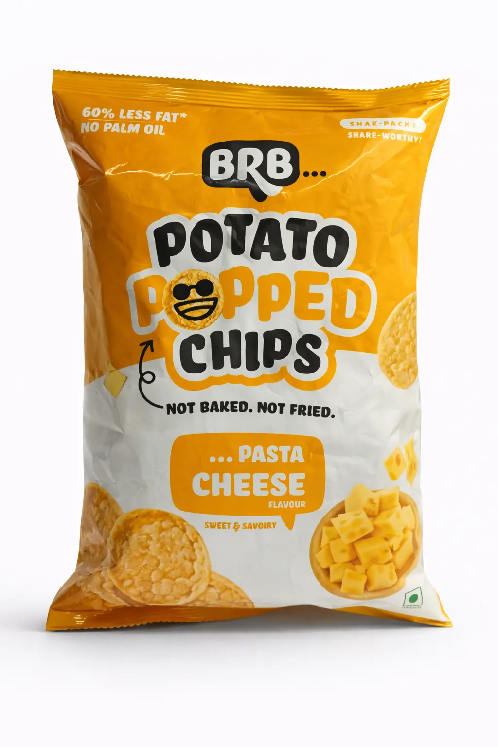BRB Potato Popped Chips Pasta Cheese Flavour (Rs. 40)