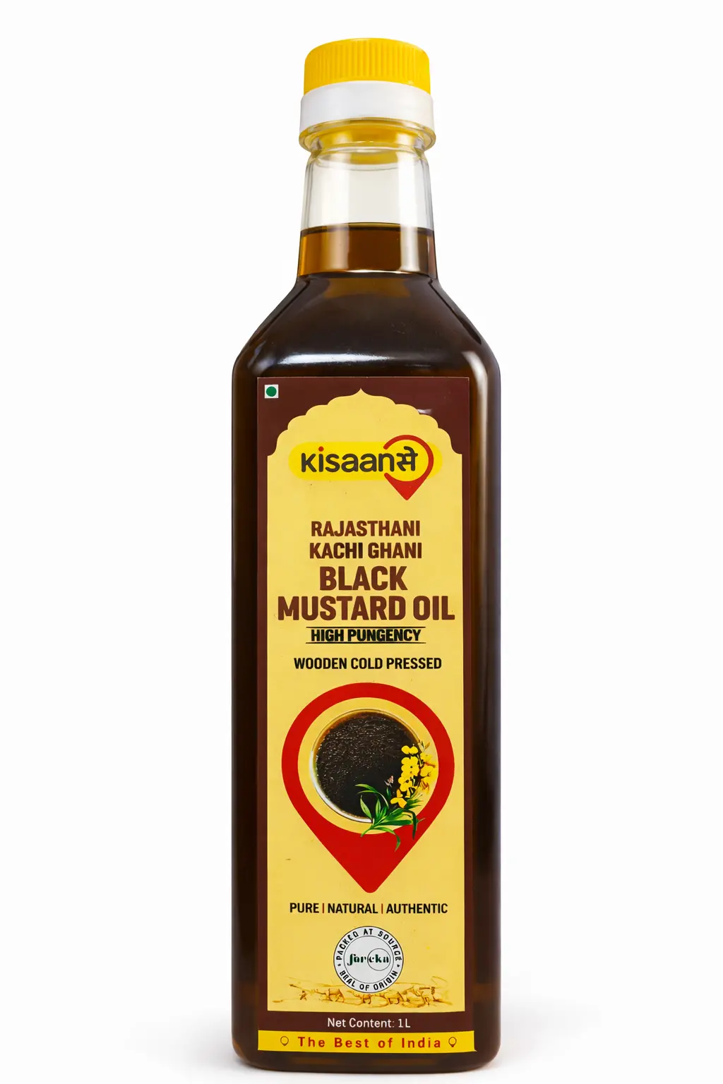 Kisaan Se Rajasthani Cold Pressed Black Mustard Oil 1 L